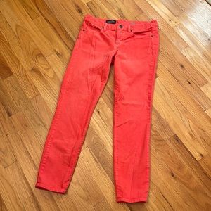 J.Crew Corduroy Toothpick Ankle Pants. Size 28  EUC Tangerine Color.